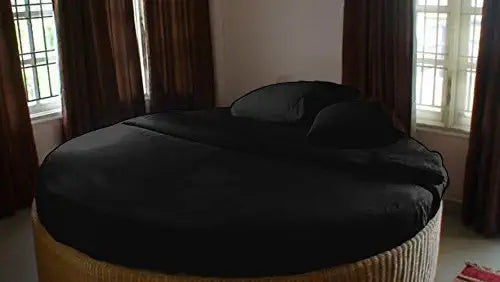 Buy Round Bed Sheet Set Black Egyptian Cotton 4 Pieces 1000TC at- Egyptianhomelinens.com