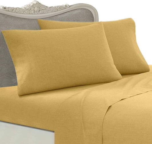 Pillow Covers Gold Solid 100 Percent Pure Cotton Super Soft 2-Pieces Pillowcases 1000TC