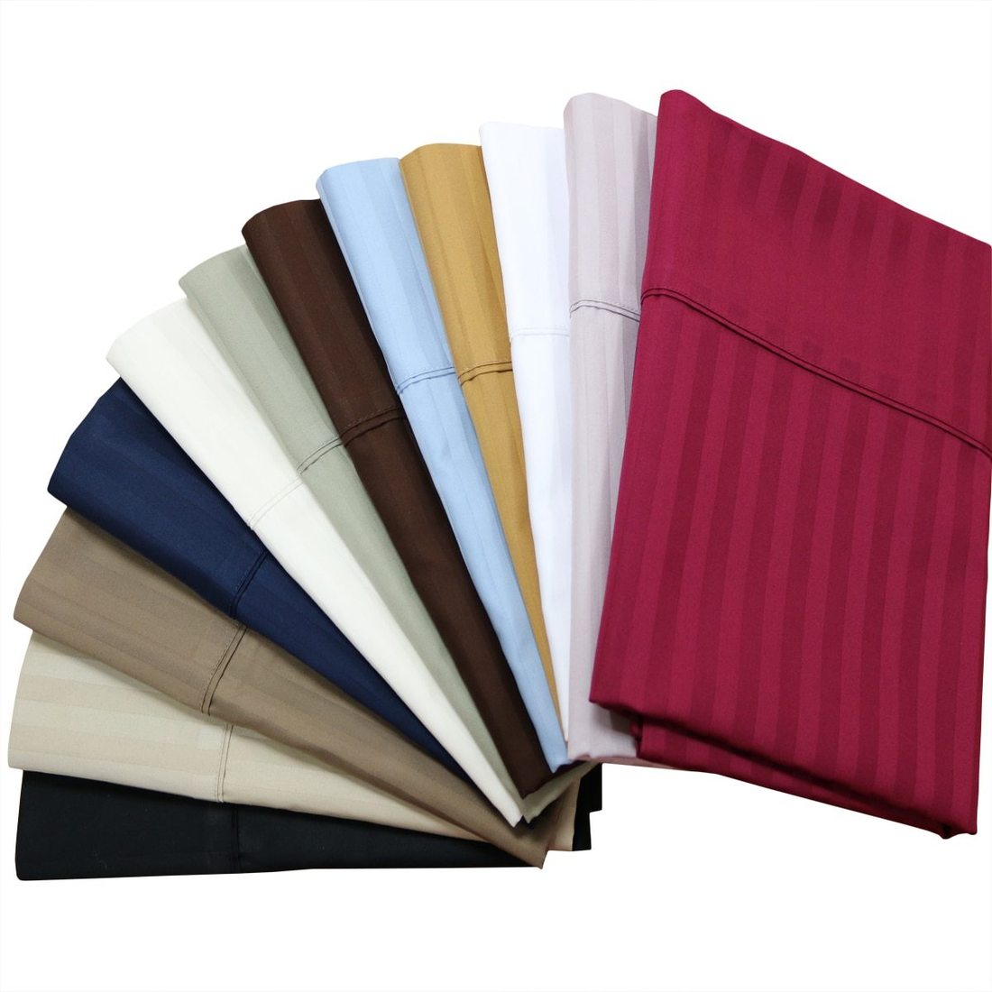 Damask Stripe 600 Thread Count Pillowcases (Pair)