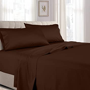 Pillow Covers Chocolate Solid 100 Percent Pure Cotton Super Soft 2-Pieces Pillowcases 1000TC