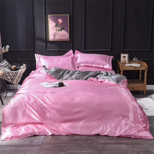 12 Inch Pocket Sheet Set Mulberry Sateen Silk Baby Pink at-www.egyptianhomelinens.com