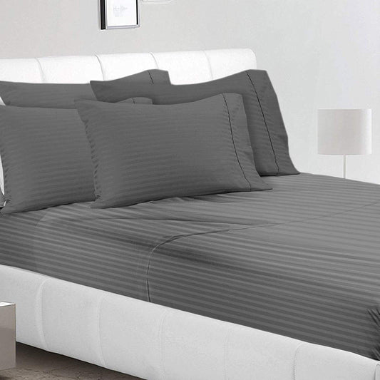 Pillow Covers Black Stripe 100 Percent Pure Cotton Super Soft 2-Pieces Pillowcases 1000TC