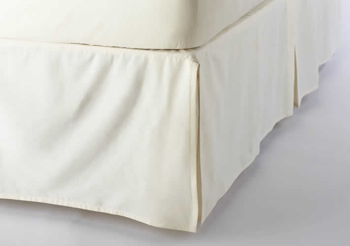 Buy Split Corner Bed Skirt Solid Ivory 12 Inches Drop Egyptian Cotton  Pleated at-egyptianhomelinens.com