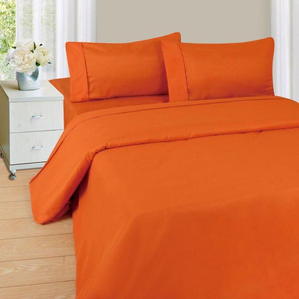 Brick Red Fitted Sheet  11 Inch Pocket at-EgyptianHomeLinens.com