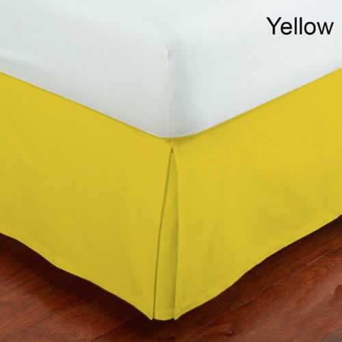 Buy 23" Inches Drop Bed Skirt Solid Yellow 1000TC Egyptian Cotton Split Corner Pleated at-egyptianhomelinens.com