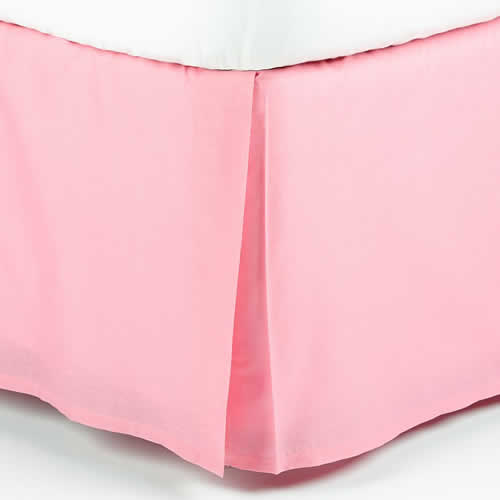 baby pink color bed skirt split corner pleated