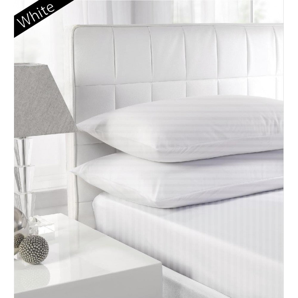 1000TC Egyptian Cotton White Stripe Pillowcases - All Sizes