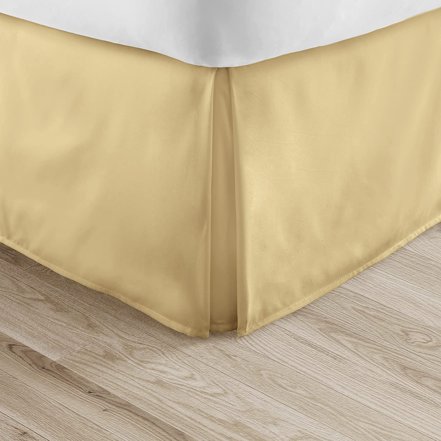 Buy 9 Inches Drop Bed Skirt Solid Gold Egyptian Cotton 1000TC at-egyptianhomelinens.com