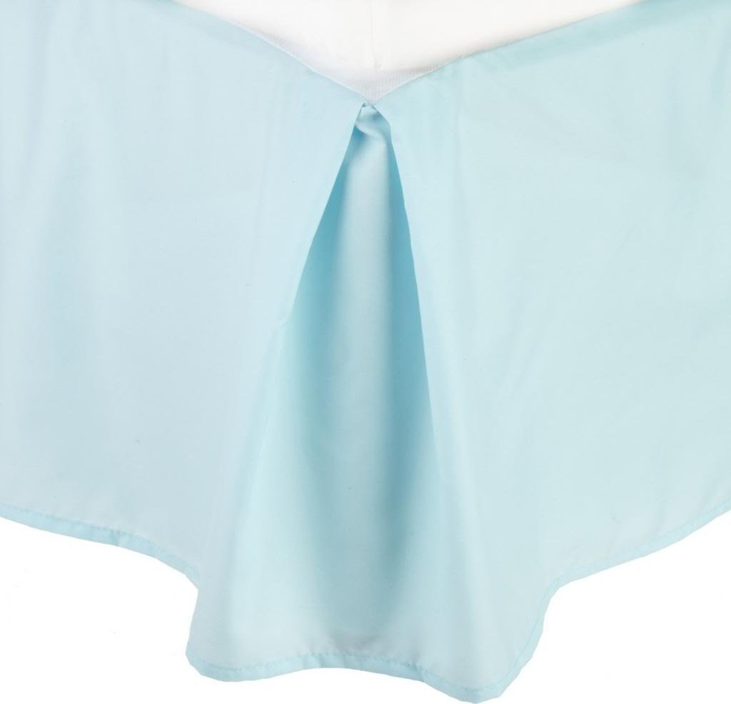 King Size Ruffle Bed Skirt Egyptian Cotton 1000TC Aqua Blue
