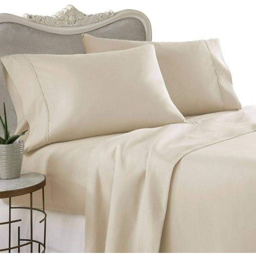 16 Inch Pocket Beige Fitted Sheet 1000TC Egyptian Cotton at-EgyptianHomeLinens.com