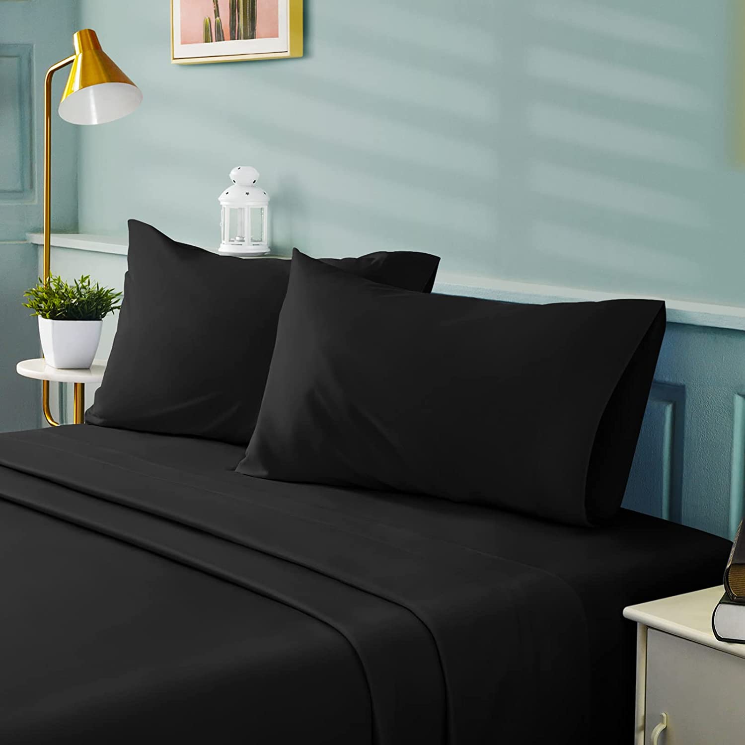 Buy King Size Flat Sheet Black Egyptian Cotton 1000 Thread Count at- Egyptianhomelinens.com