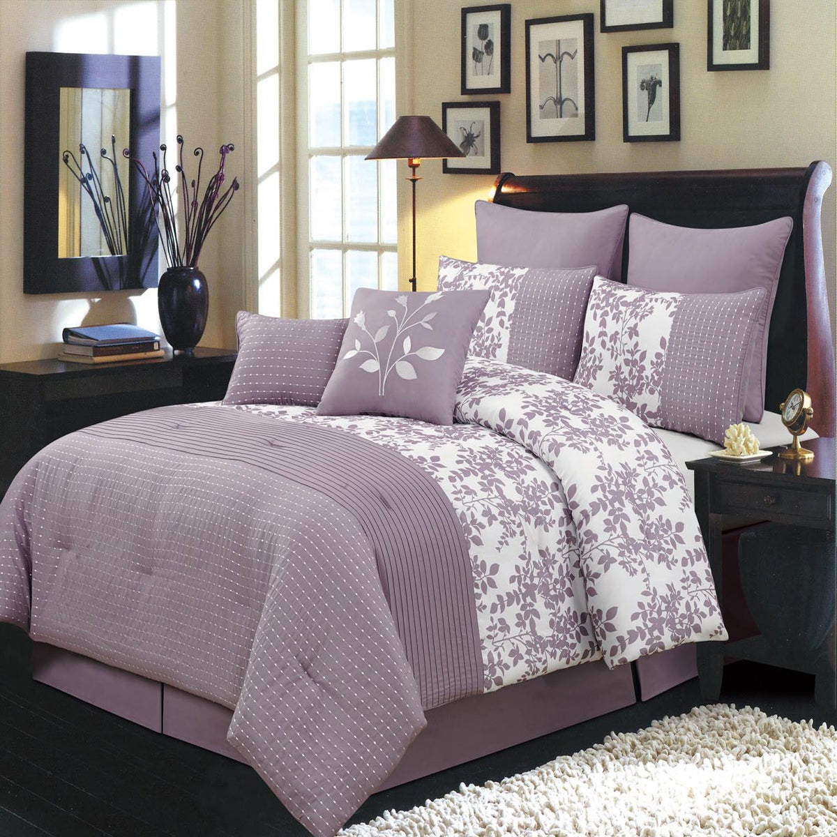 Bliss Purple Luxury 12-Piece Comforter Set