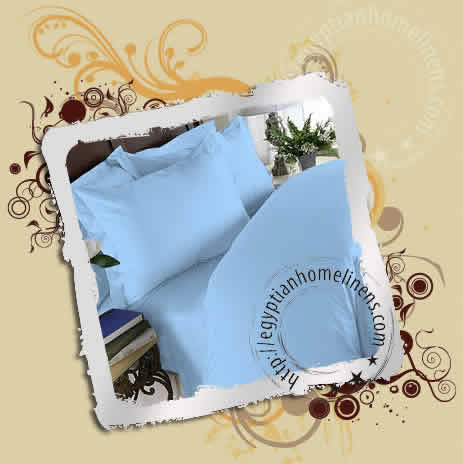Full Size Blue Pillow Covers Egyptian Cotton 1000 Thread Count