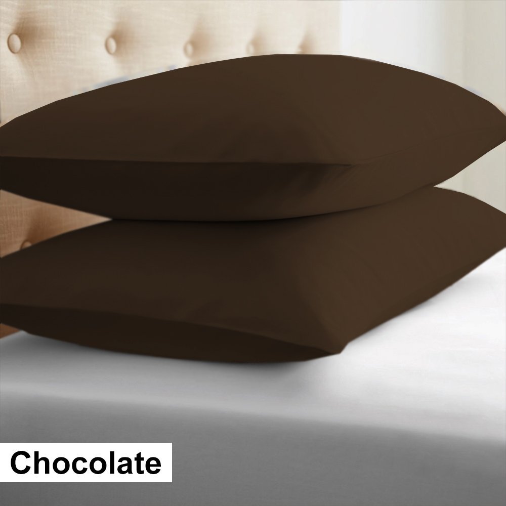 Twin Chocolate Pillow Shams Egyptian Cotton 1000TC - FREE Shipping