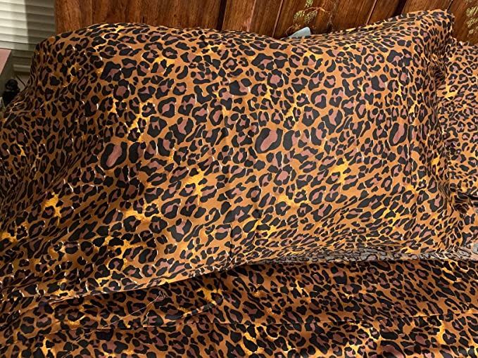 Printed Fitted Sheets Leopard Print 100 Percent Cotton