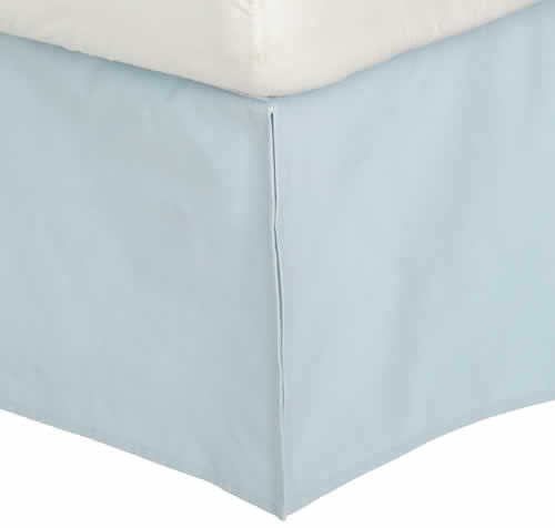 Buy Bed Skirt 21" Inches Drop Blue Egyptian Cotton Split Corner at-egyptianhomelinens.com