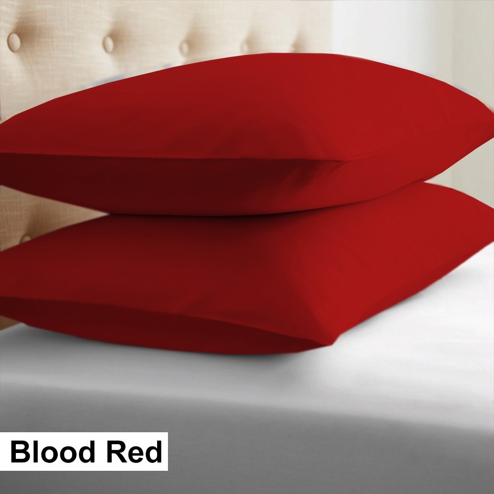 Calking Dark Red Pillow Shams Egyptian Cotton 1000TC - FREE Shipping