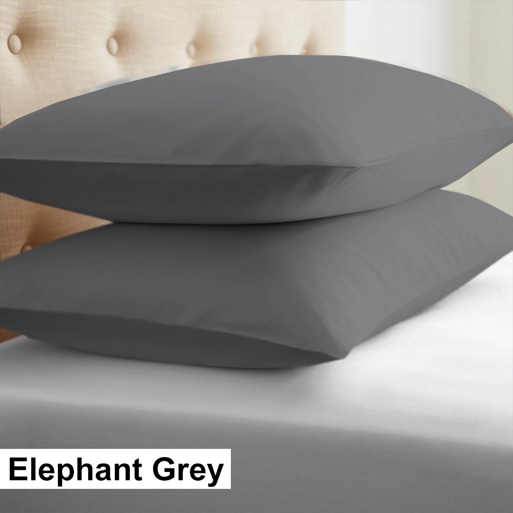 Twin Gray Pillow Shams Egyptian Cotton 1000TC - FREE Shipping