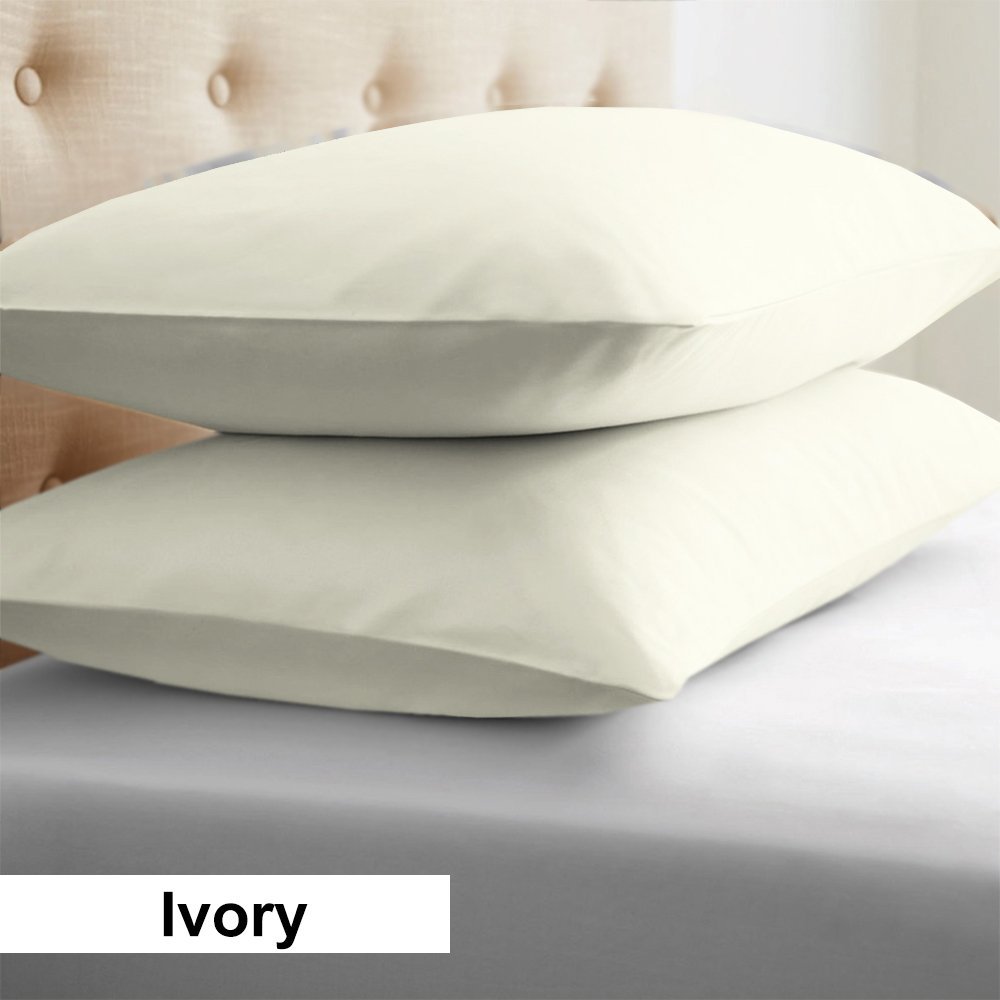 Twin-XL Ivory Pillowcases Egyptian Cotton - All Sizes