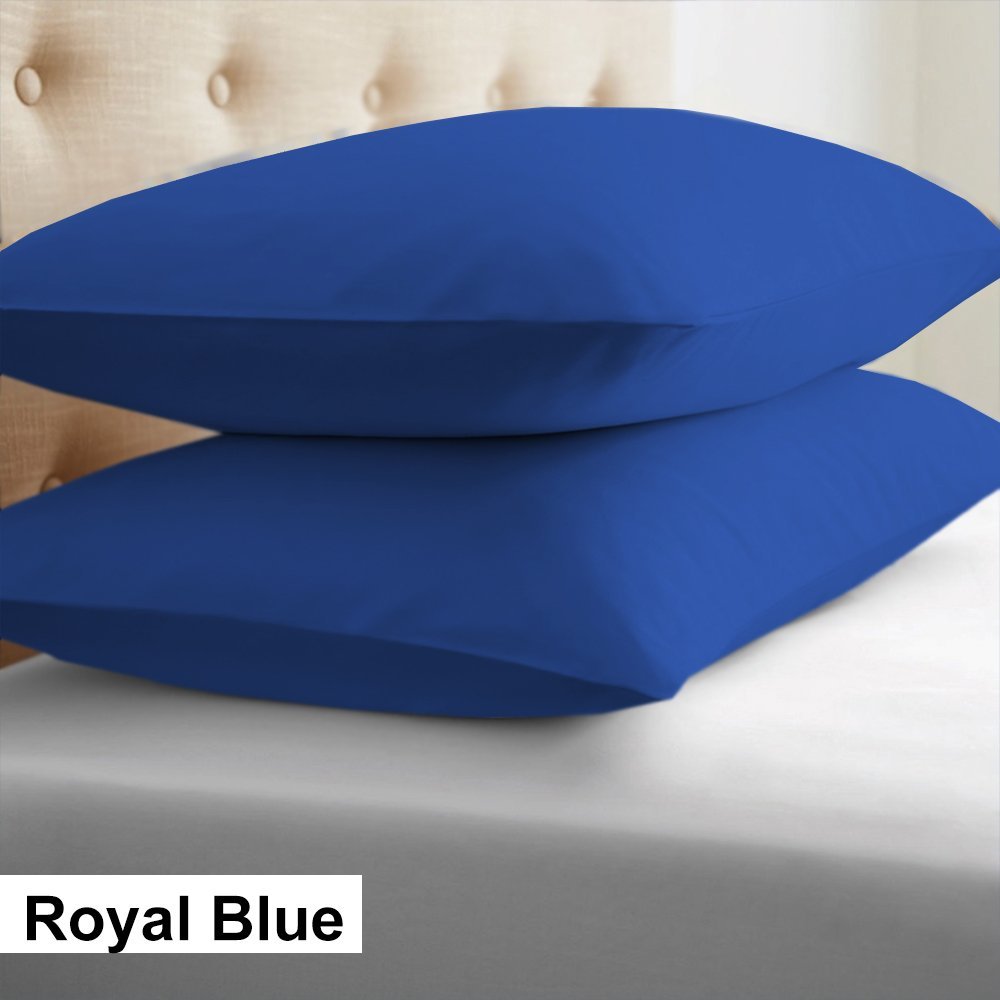 King Royal Blue Pillow Shams Egyptian Cotton 1000TC - FREE Shipping