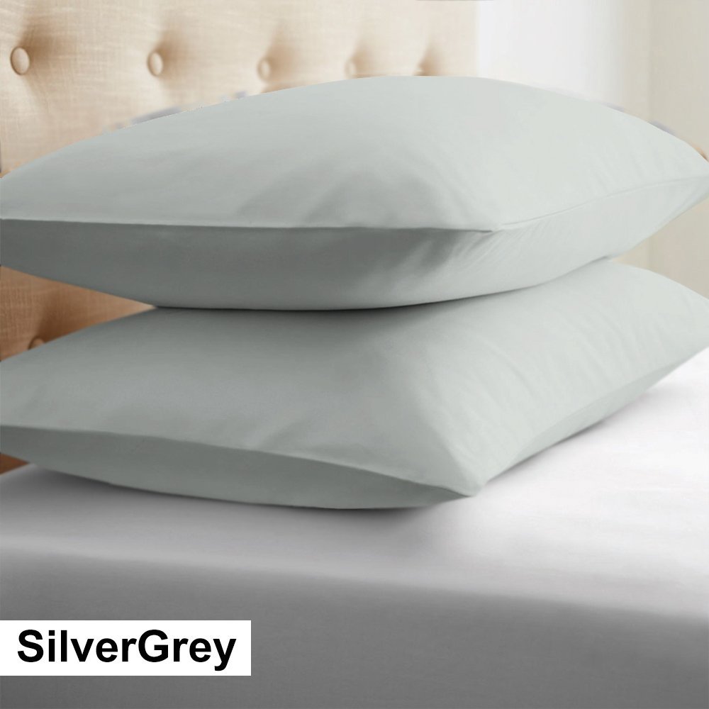 Twin-XL Silver Pillowcases Egyptian Cotton - All Sizes