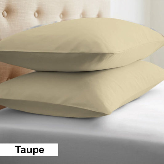 Queen Taupe Pillow Shams Egyptian Cotton 1000TC - FREE Shipping