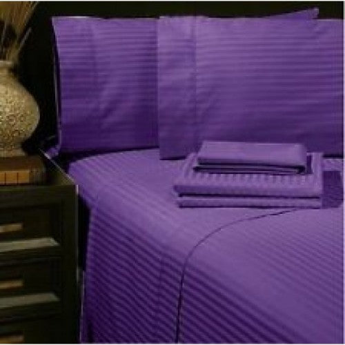 Buy Sheet Set Stripe Purple 1000-TC Egyptian Cotton FREE Shipping at- Egyptianhomelinens.com