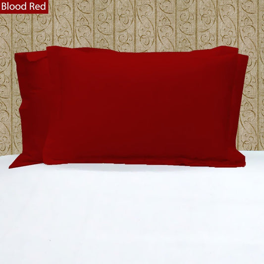 Oxford Euro Pillow Shams 26x26 Inches Red Solid 1000TC Egyptian Cotton