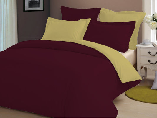 Egyptian Cotton Purple Gold Reversible Duvet Covers - 1000TC