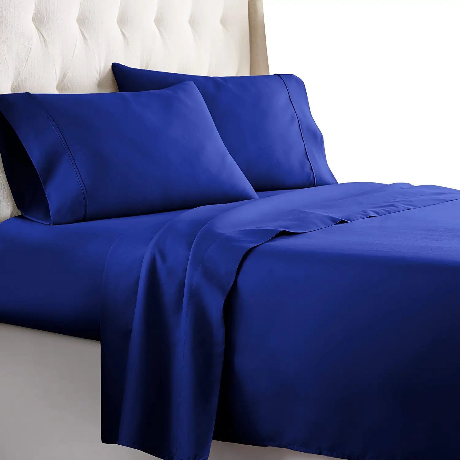 blue bed sheets