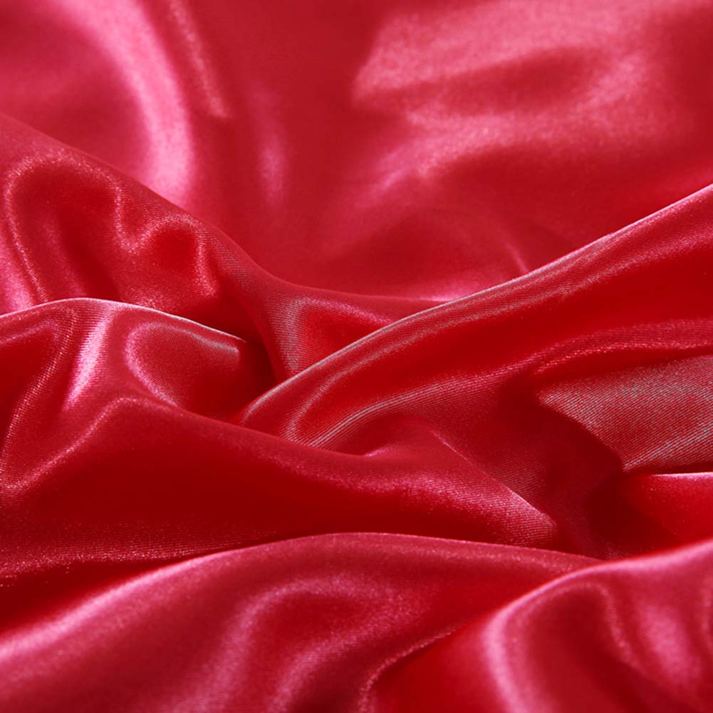 12 Inch Pocket Sheet Set Mulberry Sateen Silk Red at-www.egyptianhomelinens.com