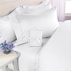 24 Inch Super Extra Deep Pocket White Fitted Sheet King at-EgyptianHomeLinens.com 