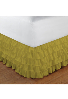 King Size Ruffle Bed Skirt Egyptian Cotton 1000TC Yellow